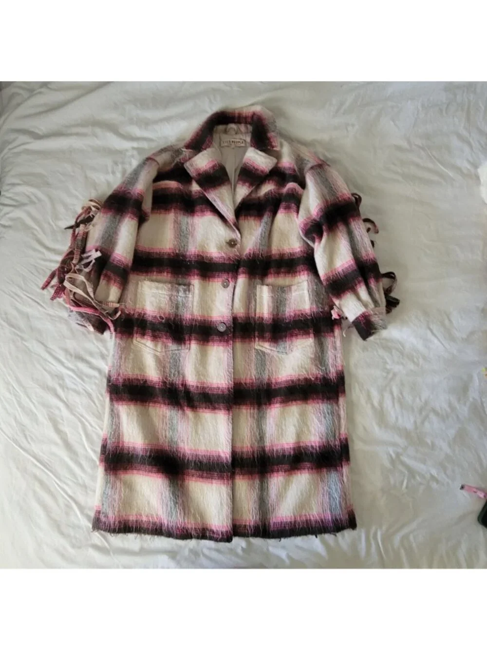 Free People Pressley Fringe Overcoat Country Western Boho Cottagecore Women XS S